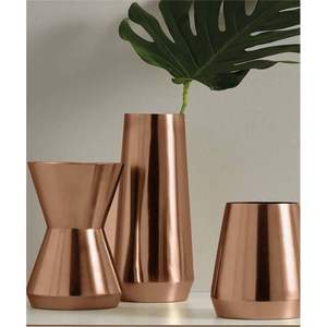 Juego de Jarrones de Metal Color Oro Rosa y Cobre, Modernos y Decorativos, Jarrones Altos para Flores, Decoración del Hogar, Centro de Mesa para Bodas, Sala de Estar - Product Image 5