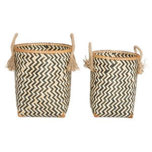 Panier de rangement en bambou écologique élégant et coloré, tissé à la main, tendance, multifonctionnel, rustique, panier à linge - Product Image 6