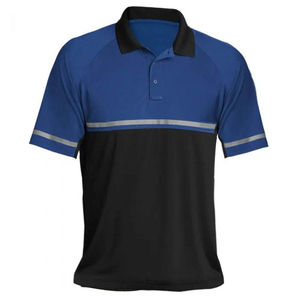 Camiseta Polo de Alta Visibilidad para Hombre, Azul y Negro, Reflectante, Resistente al Agua, de Secado Rápido, Uniforme de Seguridad de Manga Corta de Algodón para Trabajo - Product Image 1