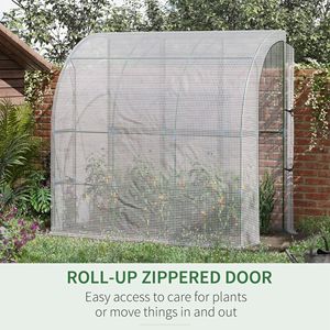Invernadero Exterior Ecológico de 7FT X 4FT X 7FT con Puerta Enrollable y Cubierta de PE para Cultivo Hidropónico en Patio Trasero o Vivero - Product Image 6