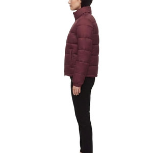 Meilleur choix : Doudoune matelassée pour femme, chaude et décontractée, avec col montant rembourré, fermeture éclair frontale, poches latérales et manches douces - Product Image 3