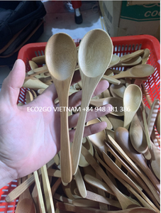 Custom Logo Eco-Friendly Bamboo Spoon for Kitchen Use Modern Long Handle Small Utensil for Mixing Baking & Serving - Product Image 5