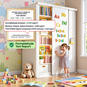 Kids Bookshelf with Sliding Whiteboard Doors Space-Saving Design Large Storage Capacity for <b>Books</b> Toys and Bedroom Organization - Product Image 6