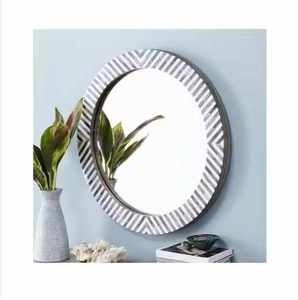 Cadre de miroir en os incrusté, design floral, artisanal, moderne, écologique, décoration murale de luxe pour chambre à coucher et salon - Product Image 4