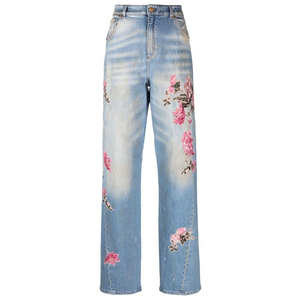 Women's Pants Loose Wide Leg High Waisted Jeans Women's Solid Color Casual Wear Street Style Baggy Cotton Denim Pants - Product Image 5