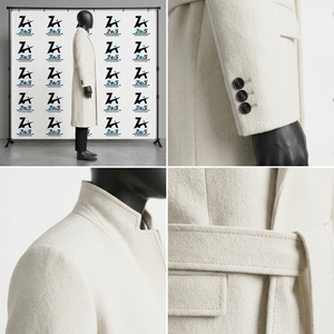 Manteau long sur mesure à col cranté, en laine, pour l'hiver, élégant et luxueux, pour femmes - Product Image 4