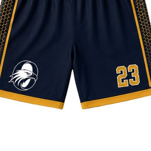 Conjunto de Pantalones Cortos y Camiseta de Baloncesto Transpirable en Negro y Amarillo, con Serigrafía, Ligero, Uniforme Deportivo Completo - Product Image 6