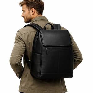 Luxury Handmade Cowhide Leather <b>Backpack</b> Multi-Pockets, Laptop Sleeve for Professionals Vintage Style Genuine Leather <b>Backpack</b> - Product Image 5