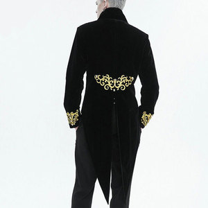 Men Black Vintage <b>Gothic</b> Embroidery Party Gold Tailcoat <b>Jackets</b> Fashion Top Sell 2026 - Product Image 3