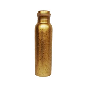 Antique Black Oxidized Honeycomb Hammered Pure Copper Water Bottle Leakproof Screw Lid Ayurvedic Health Hydration Metal Flask - Product Image 6