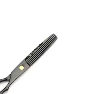 Ciseaux de coupe et d'éclaircissement des cheveux pour barbier, coiffure et esthétique, ensemble de ciseaux de coupe noirs en acier inoxydable - Product Image 4