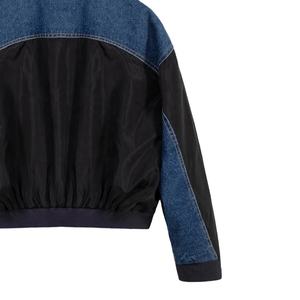 Nouvelle Arrivée : Vestes en Jean Tricotées Personnalisées pour Femmes avec Tissu Hiver Respirant Enduit, Design Décontracté à Blocs de Couleurs et Poches Appliquées - Product Image 4
