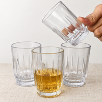 Vente directe d'usine, verres à whisky et à bière classiques en verre transparent de 90 ml, fabrication artisanale, design à fond épais, forme compacte, bord lisse, OEM