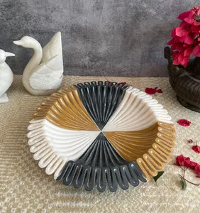 Cuencos de Mármol Artesanales Modernos, Cuenco Decorativo para Frutas para Cocina, Cuenco Decorativo de Resina Multicolor y Elegante - Product Image 3