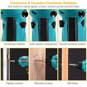 4.8V <b>Cordless</b> Electric <b>Screwdriver</b> Set Rechargeable <b>Drill</b> Driver with 45 <b>Drill</b> Bits and Carrying Case - Product Image 6