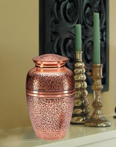 Cobre clásico Acabado Latón Estilo americano Ecológico Durable Hecho a mano Urnas de cremación Cenizas humanas Forma cilíndrica 220 Cubic - Product Image 2