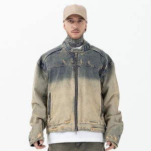 Veste en jean réversible écologique personnalisée OEM pour hommes et femmes, vente en gros |   Veste en jean vintage avec logo sur le devant, style streetwear - Product Image 5