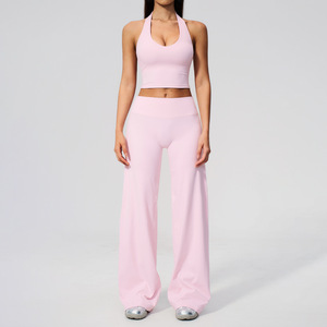 Ensemble de yoga pour femmes, soutien-gorge de sport et leggings, deux pièces, vêtements de sport, tenue de fitness, entraînement, gym, exercice - Product Image 2