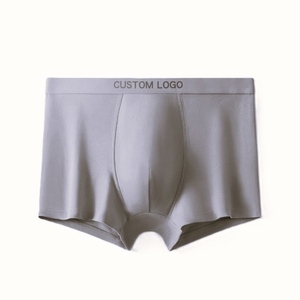 Boxers pour hommes adultes avec logo personnalisé sur la ceinture, 100% coton, taille classique, tissu respirant tricoté, couleur unie, séchage rapide - Product Image 5