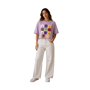 Wholesale Pink Full Sleeve Crew Neck <b>T</b>-<b>shirt</b> with <b>Sequined</b> Bow Pencil Loose Fit Cotton Casual Spring/Summer for Women's <b>T</b>-<b>shirt</b> - Product Image 2