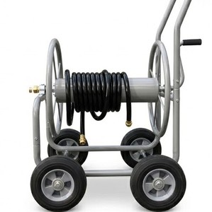 Garden Hose Reel Cart 150ft Capacity Heavy Duty Rubber Wheels Metal Water Hose Storage Cart with 8" Solid Wheels ODGGAD021 - Product Image 1