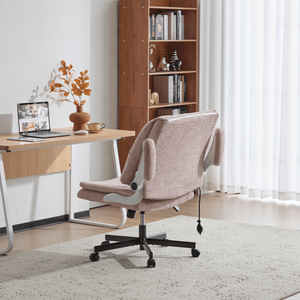 Sedia da Ufficio con Gambe Incrociate, Supporto Lombare Dinamico ad Airbag, Schienale e Braccioli Ribaltabili, Seduta Larga - Product Image 3