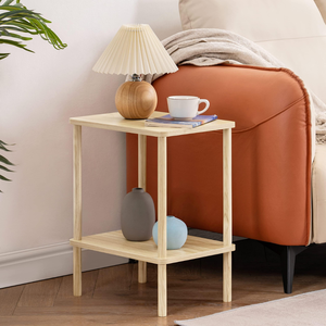 Solid Wood Side <b>Table</b> with Storage Shelf, Postmodern Coffee End <b>Table</b> for Living Room, Bedroom, Sofa Side and <b>Small</b> Space - Product Image 6