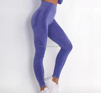 Leggings de yoga personnalisés pour femmes, taille mi-haute, vintage, sans couture, longueur genou, tricotés, pour la gym et l'entraînement
