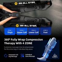 Masseur de pieds et de jambes à pression d'air, bottes de compression réglables avec contrôle de la durée, modèle High AS ALL STAR