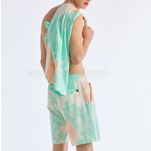 Servicio OEM al por mayor: Conjunto de pantalones cortos tie-dye para hombre, último diseño, hecho en Pakistán. - Product Image 3