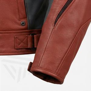 แจ็คเก็ตหนังแท้สำหรับขี่มอเตอร์ไซค์คุณภาพดีที่สุดสำหรับผู้ชาย รุ่นใหม่ล่าสุดสำหรับฤดูหนาว พร้อมแผ่นป้องกันที่ถอดออกได้ สามารถสั่งทำได้ - Product Image 6