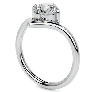 Round Cut <b>Solitaire</b> Moissanite <b>Ring</b> 925 Sterling <b>Silver</b> White Gold Plated Luxury Engagement Wedding Promise Bridal <b>Ring</b> - Product Image 3