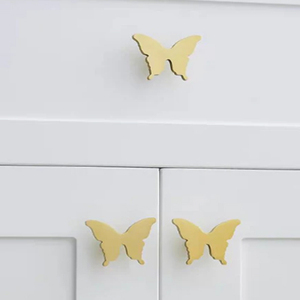 Ginkgo Leaf Mid-Century Brass Drawer <b>Pulls</b>, Antique Copper Retro Pendant Cabinet Handles <b>for</b> Kids Room Wardrobe Metal Knob - Product Image 5