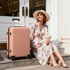 Valigia Trolley Sportiva da 24 Pollici in PP con Serratura Non TSA per Colore Rosa - Product Image 4