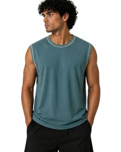 Débardeur Homme Vert Teal Sans Manches en Jersey de Coton Premium – Idéal pour la Gym, le Fitness, et les Loisirs Estivaux – Léger, Respirant, Coupe Ajustée - Product Image 1
