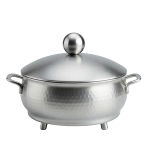 Silver Plated Modern Metal Serving <b>Bowl</b> <b>With</b> <b>Lid</b> Dinnerware <b>Bowls</b> Dishwasher Safe For Food Serving - Product Image 2