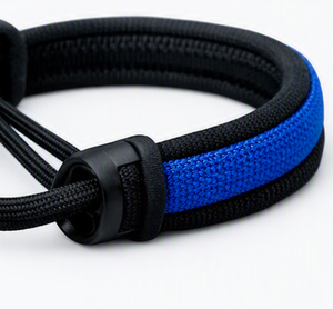 Correa de Muñeca Ajustable de Nailon con Logotipo Personalizado al por Mayor, Diseño Trenzado Azul y Negro, Duradera, Ajuste Universal para Accesorios de Raqueta - Product Image 4