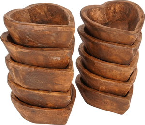 Mini <b>Heart</b> Wood <b>Bowls</b> <b>Heart</b> <b>Shaped</b> Wood <b>Bowl</b> for Valentine's Day Hand Carved Custom Dough Candle <b>Bowls</b> for Making Candles - Product Image 2