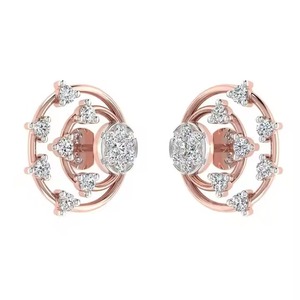 Indian Manufactured Luxury Diamond <b>Earrings</b> for Women Certified Brilliant Round Cut Diamond Sustainable Fine Available For Sale - Product Image 3