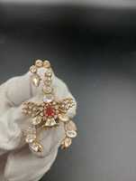 Amaira Jewels Bros Pin Desain Hewan Scorpio Perak Berkualitas Tinggi Mata Batu Merah Berlapis Emas Hadiah Perhiasan Unisex Buatan Tangan untuk Mantel.