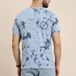 Camiseta de Manga Corta para Hombre, Color Azul Claro, Camuflaje, Cuello Redondo, Corte Ajustado, Diseño Transpirable, Sublimada - Product Image 3