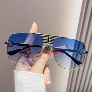 Gafas de Sol Redondas de Metal Extra Grandes de Lujo, Unisex, Retro, de una Pieza, con Protección UV400, al por Mayor - Product Image 2