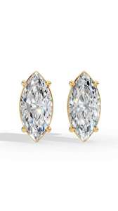 Graceful Marquise Cut Solitaire Lab Grown Diamond <b>Stud</b> <b>Earrings</b> 10K Gold Luxury Fine Jewelry Anniversary Wholesale Supplier - Product Image 2
