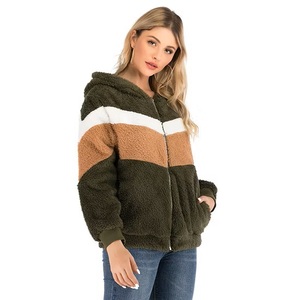 Nueva llegada de estilo moderno, sudadera con capucha 100% lana para mujer, sudaderas con capucha personalizadas con cremallera en varios colores, sudaderas para mujer OEM para exteriores CP-WH-06 - Product Image 3