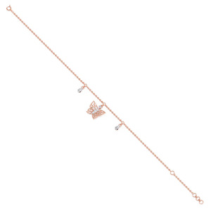 Interlocking Round Loop Center Diamond Link <b>Bangle</b> <b>Bracelet</b> - Product Image 4