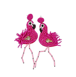 Pendientes de Joyería de Moda Clásica Hechos a Mano, Ligeros, para Vacaciones de Verano, con Cuentas de Flamenco Multicolores y Gemas, de Alta Calidad - Product Image 5