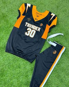 ชุดเสื้อฟุตบอลอเมริกัน SINEWY SPORTS สีขาว ส้ม เขียว # 0 ชุดออกกำลังกายสำหรับผู้ชายแบบซับเหงื่อได้ดี - Product Image 3