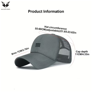 Gorras de Béisbol de Malla Transpirable e Impermeable, de un Solo Color, con Logotipo Personalizado, Hechas a Mano, Fáciles de Usar, Protección UV para Adultos - Product Image 4