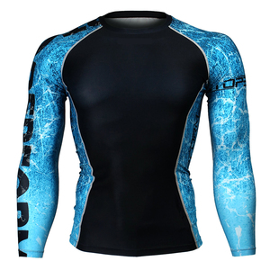 Maillot de compression MMA respirant en Spandex/Polyester pour homme, avec logo frontal, 220g, pour entraînement, BJJ, Grappling, tenue de combat athlétique - Product Image 3