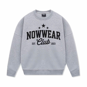 NOWWEAR เสื้อสเวตเชิ้ตคอกลมสีน้ำตาลสำหรับผู้หญิงพิมพ์ลายตัวอักษรสวมใส่สบายๆในฤดูใบไม้ร่วงผ้าถักผ้าฝ้าย 100% - Product Image 2